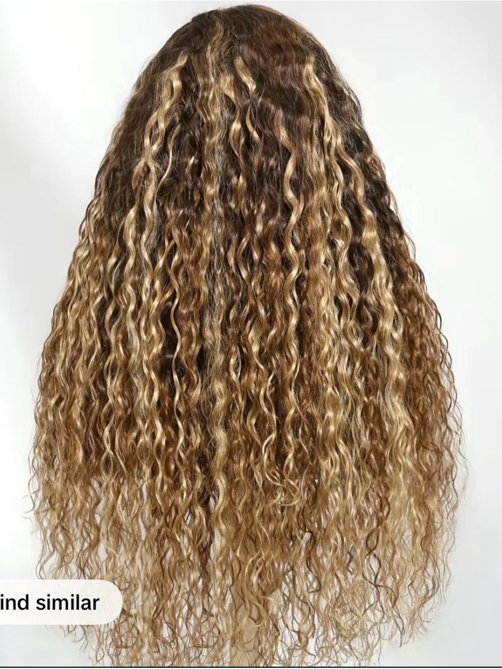 Unice caramel brown with blonde highlights water wave wig 13x4 22”